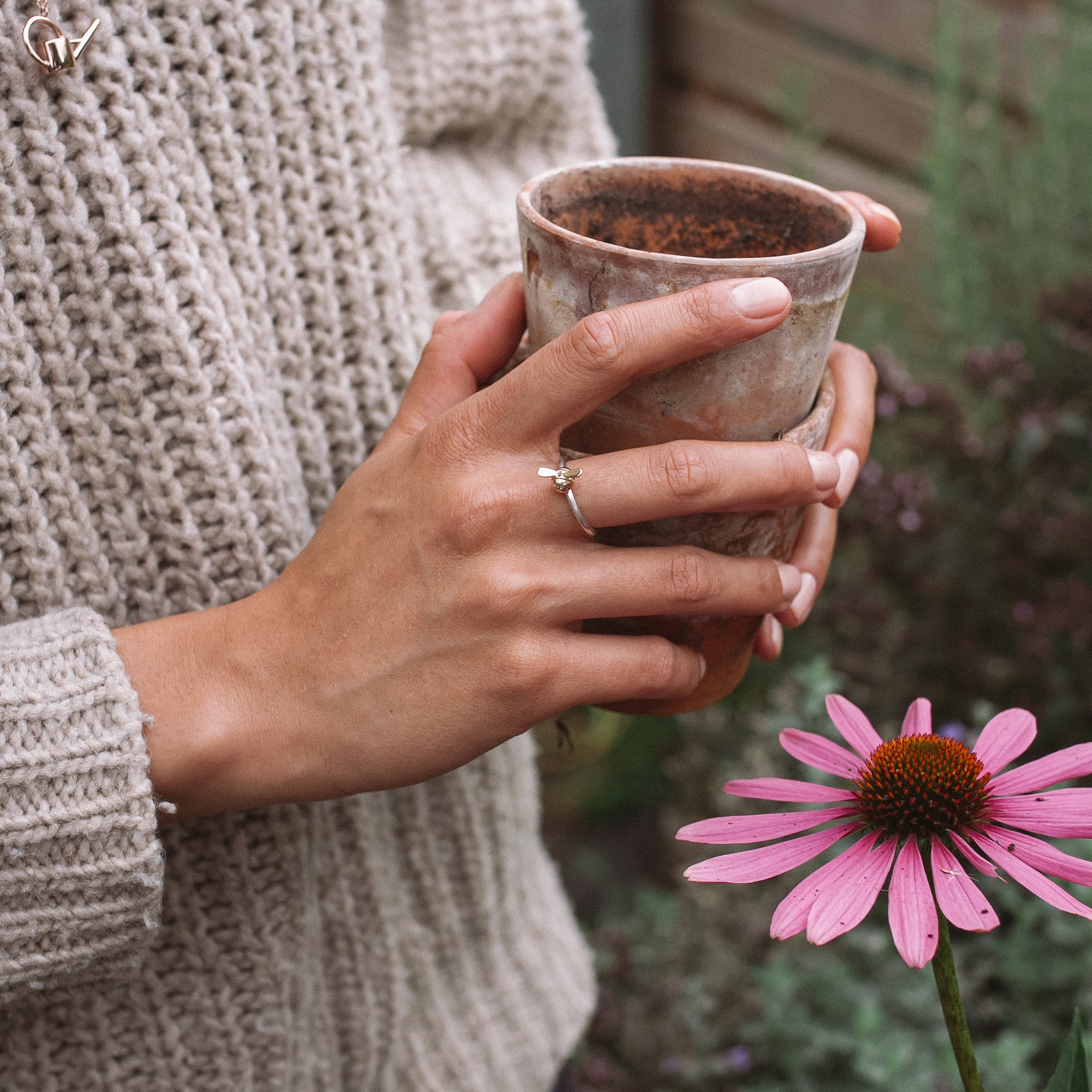 Ellen Lou Gardening Jewellery Bumble Bee Ring