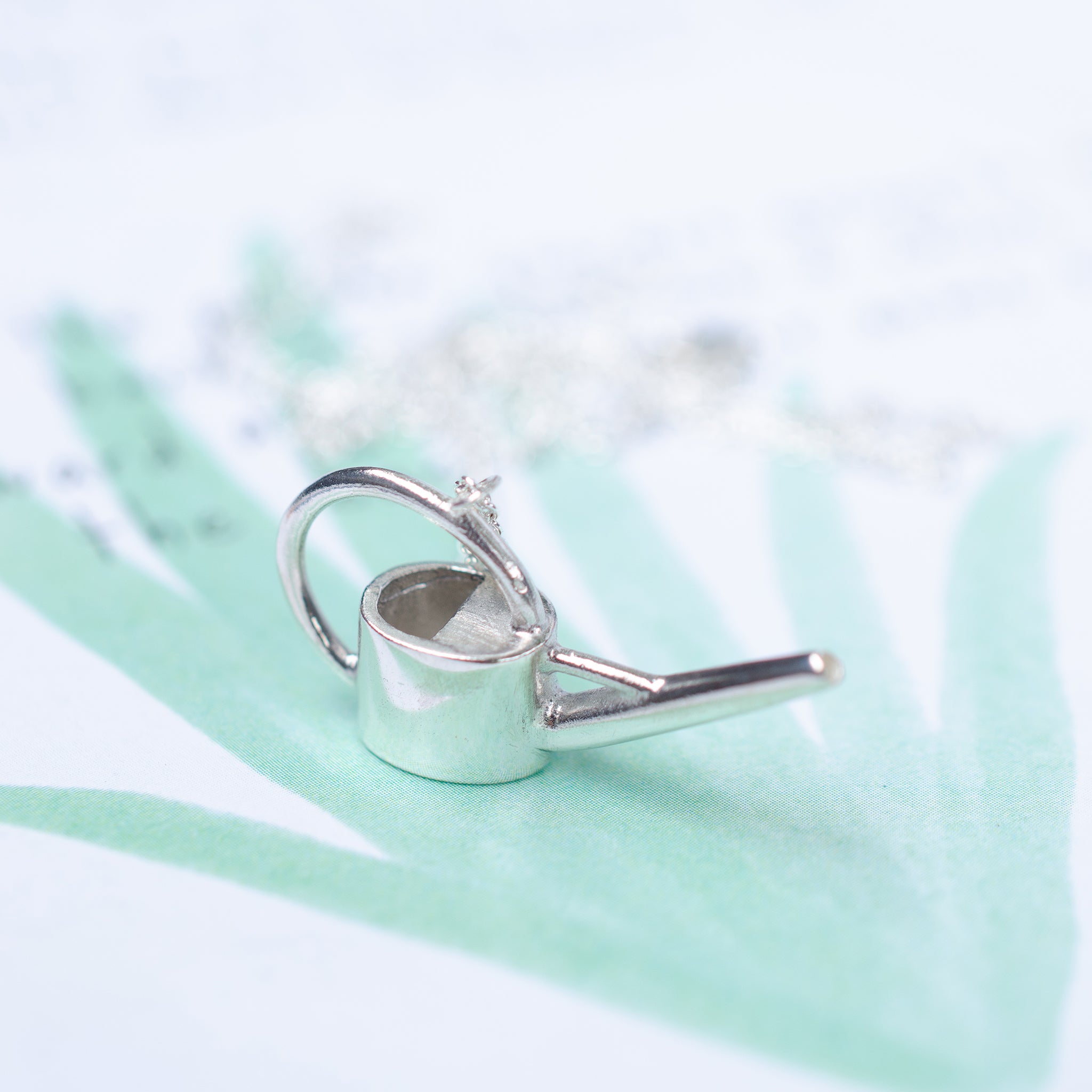 Ellen Lou Gardening Jewellery Indoor Watering Can Necklace Silver