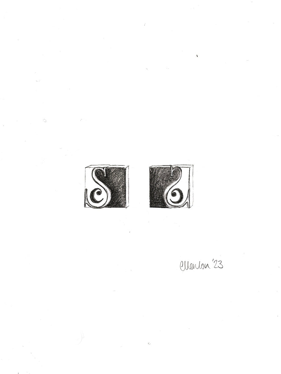 Laser Engraved Initial Cufflinks in Oxidised Sterling Silver