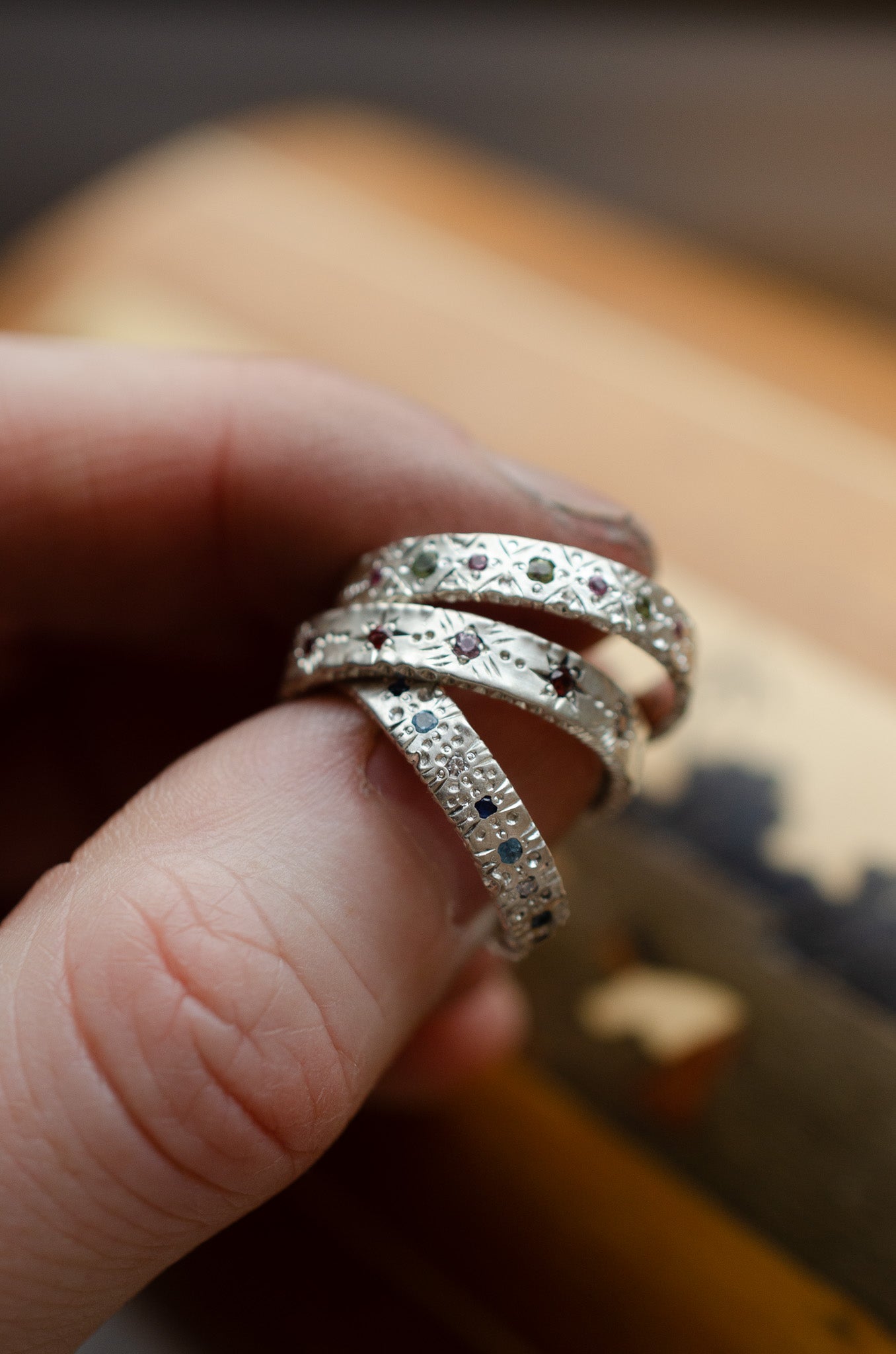 Cadence No. 1 Slimline – Gold Birthstone Rhythm Ring