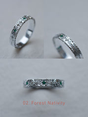 Cadence No. 1 Slimline – Platinum Birthstone Rhythm Ring