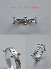 Cadence No. 1 Slimline – Platinum Birthstone Rhythm Ring