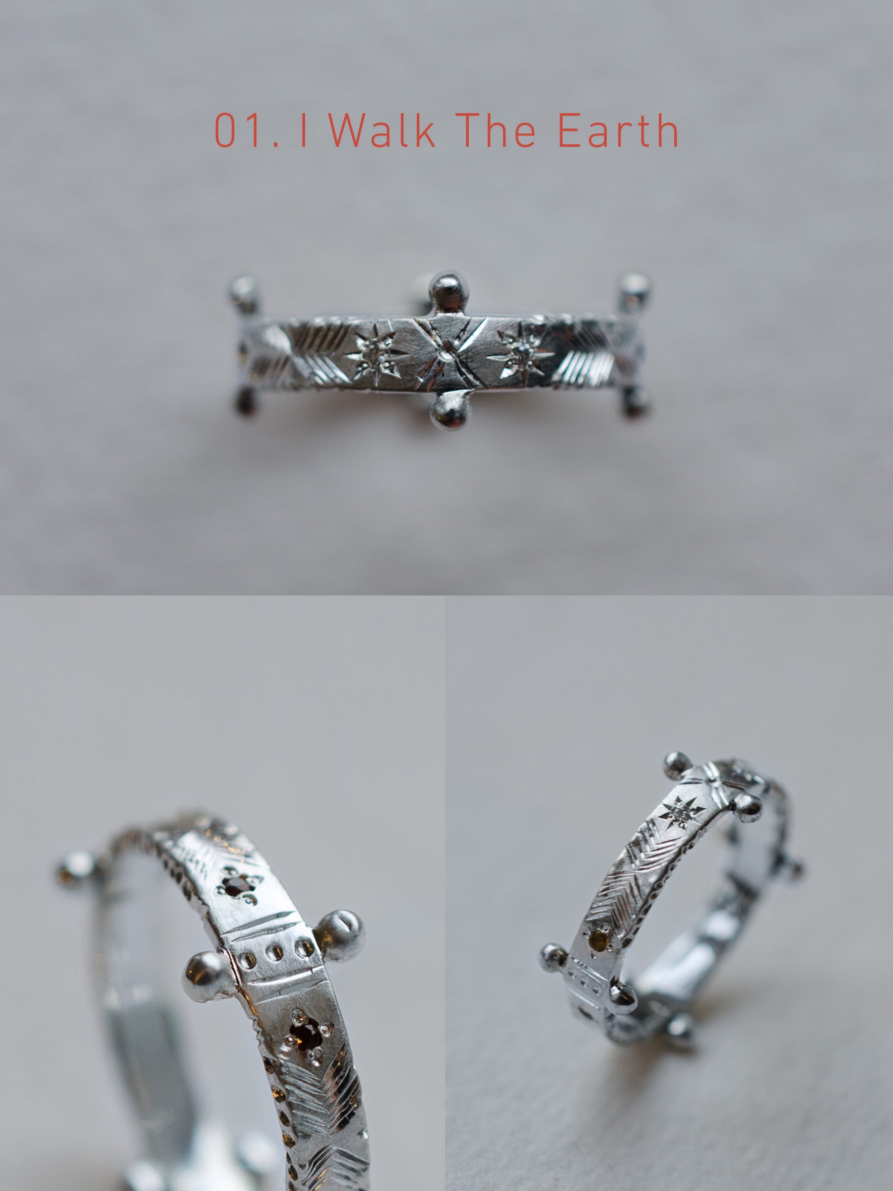 Cadence No. 1 Slimline – Platinum Birthstone Rhythm Ring