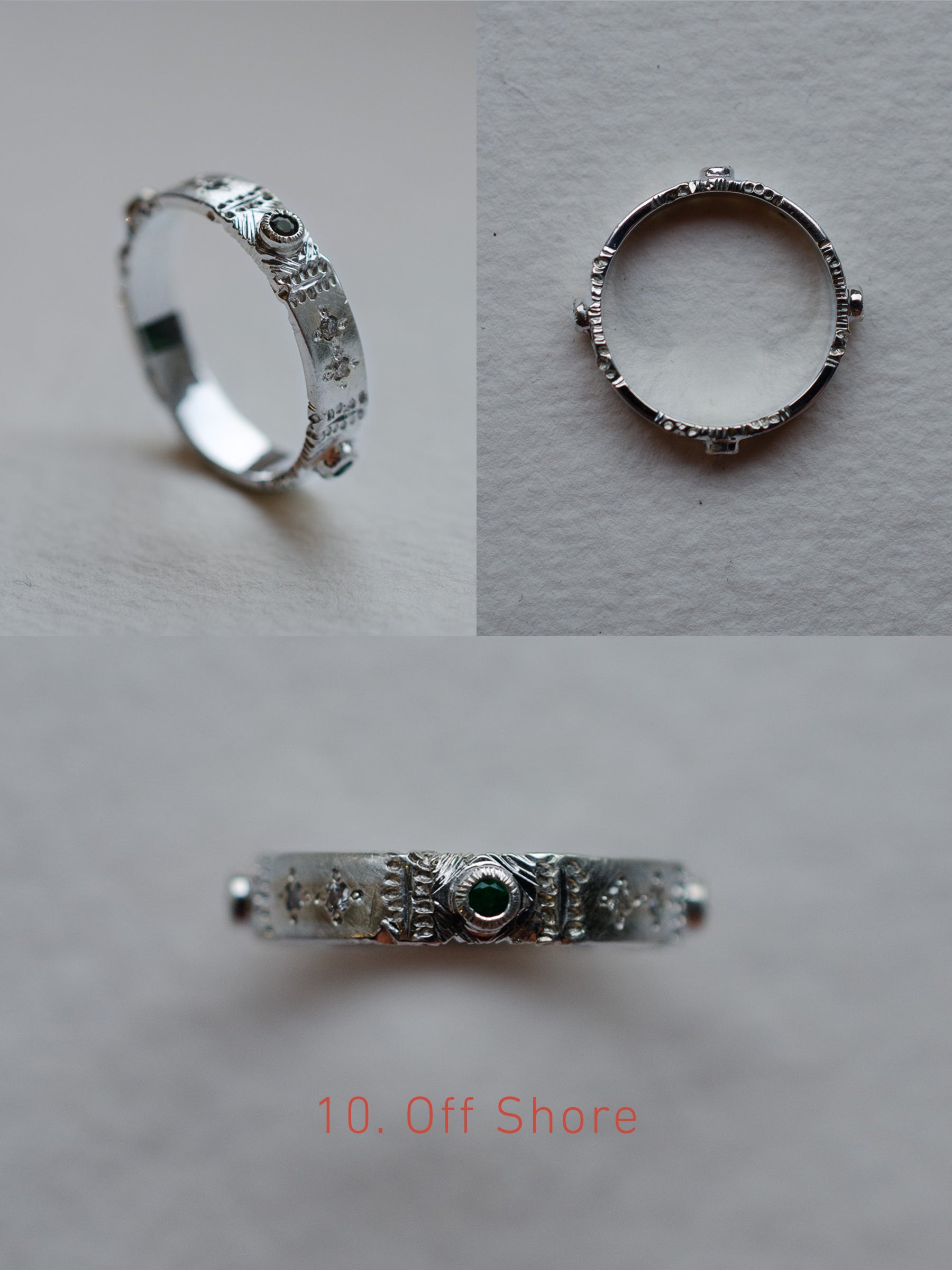 Cadence No. 1 Slimline – Platinum Birthstone Rhythm Ring