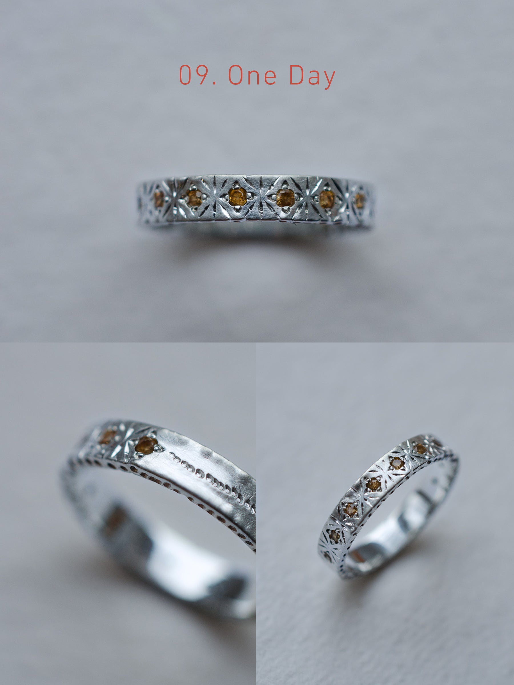 Cadence No. 1 Slimline – Platinum Birthstone Rhythm Ring