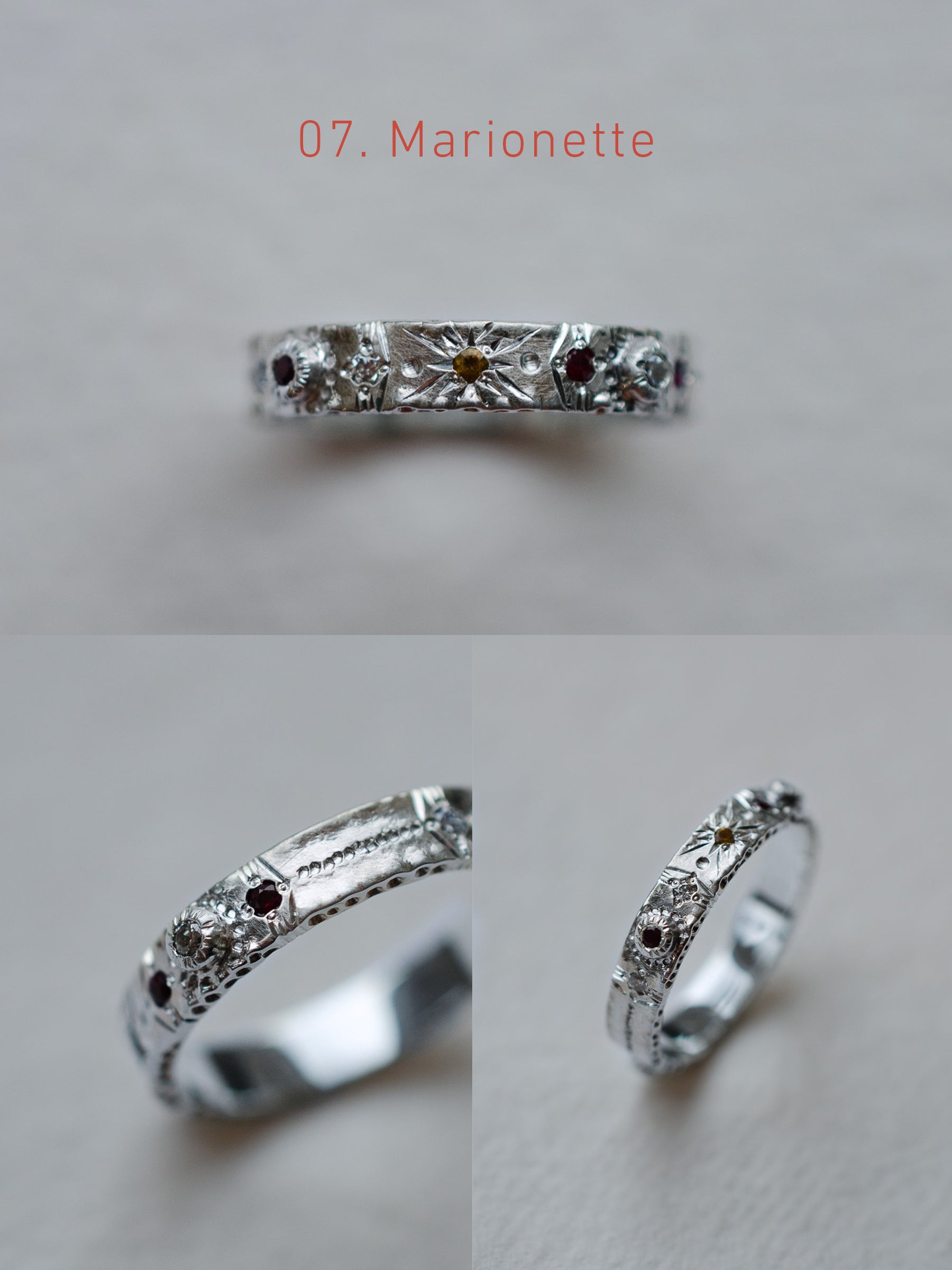 Cadence No. 1 Slimline – Platinum Birthstone Rhythm Ring