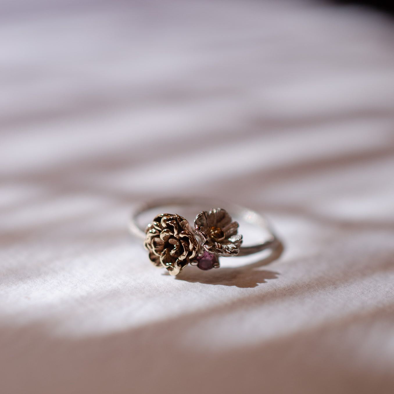Gold_Marigold_Silver_Daisy_Pink_Tourmaline_Birthstone_Flower_Ring_Bespoke_Jewellery_Ellenlou_Ludlow.jpg
