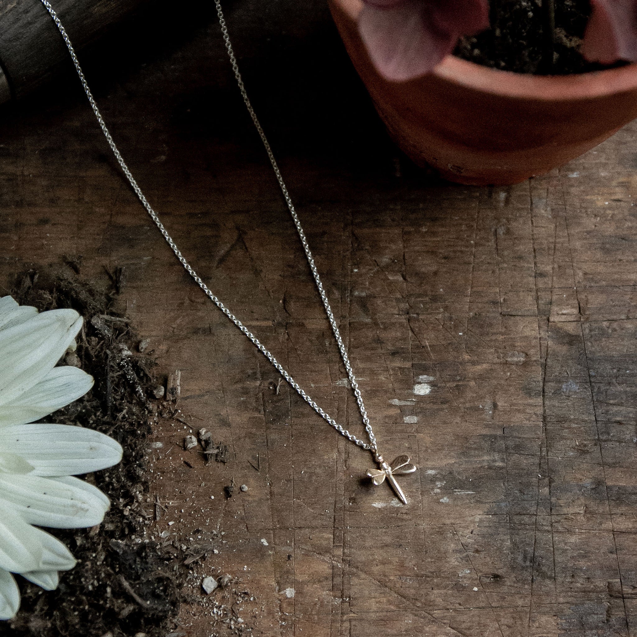 Ellen Lou Gardening Jewellery Damselfly Necklace