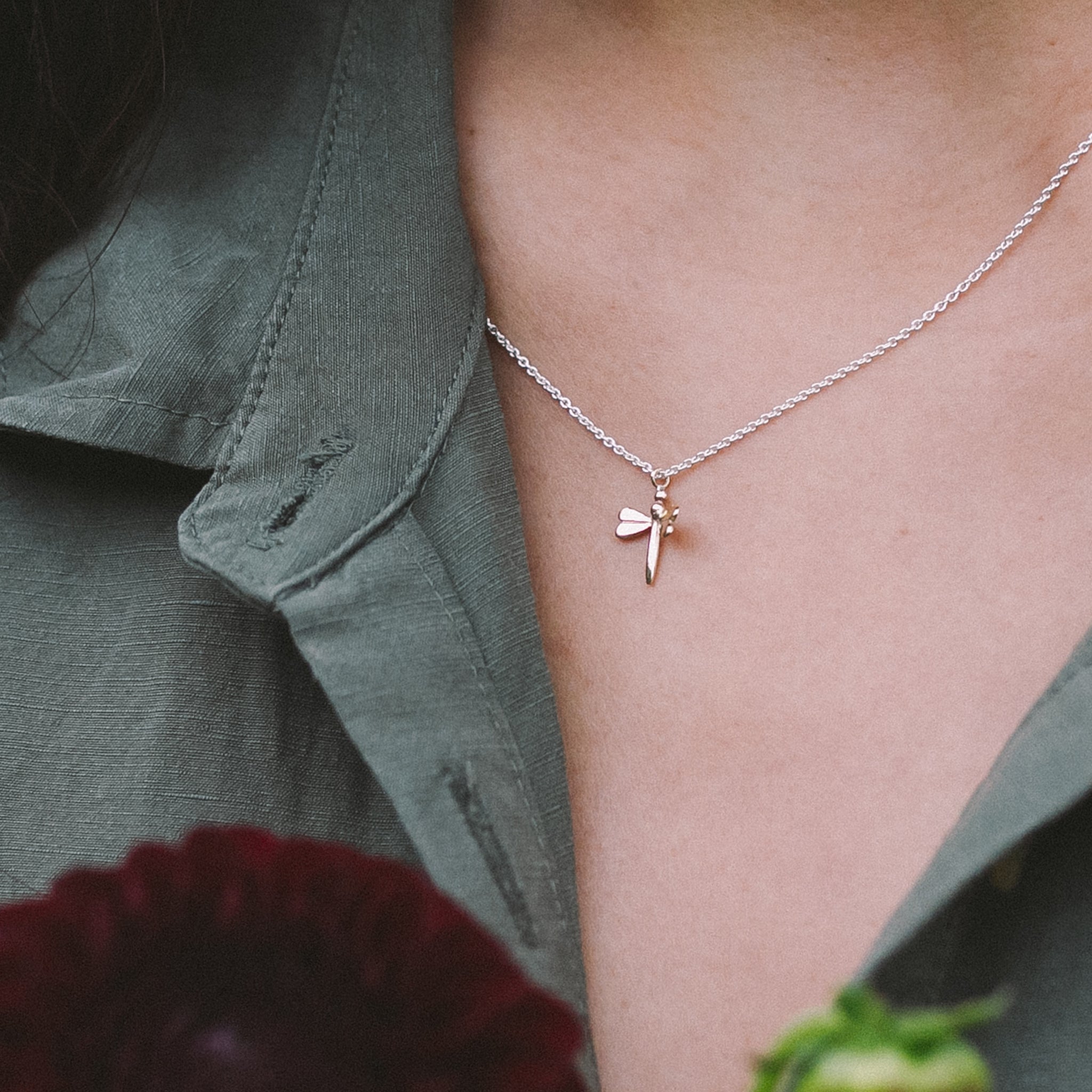 Ellen Lou Gardening Jewellery Damselfly Necklace