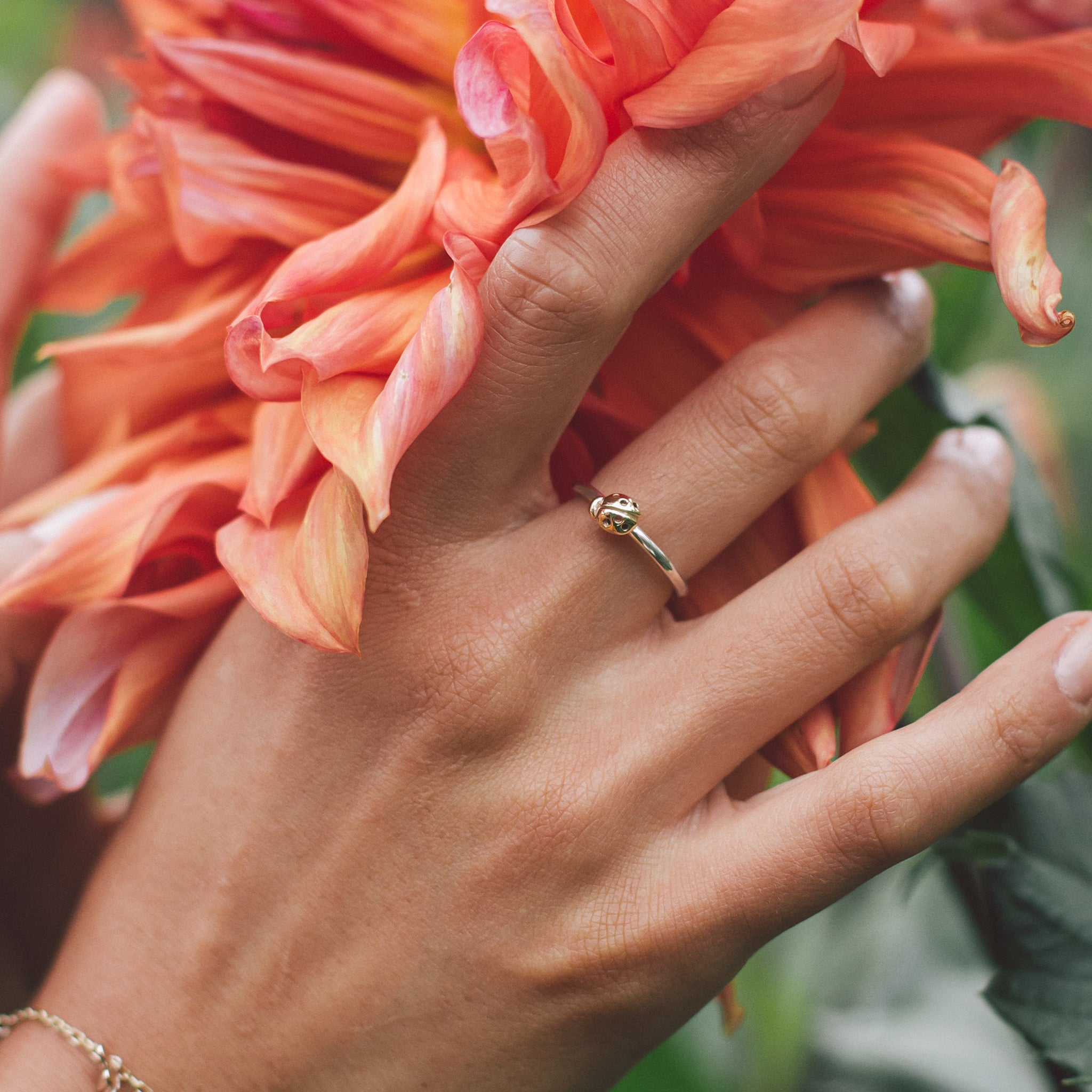Ellen Lou Gardening Jewellery Ladybird Ring