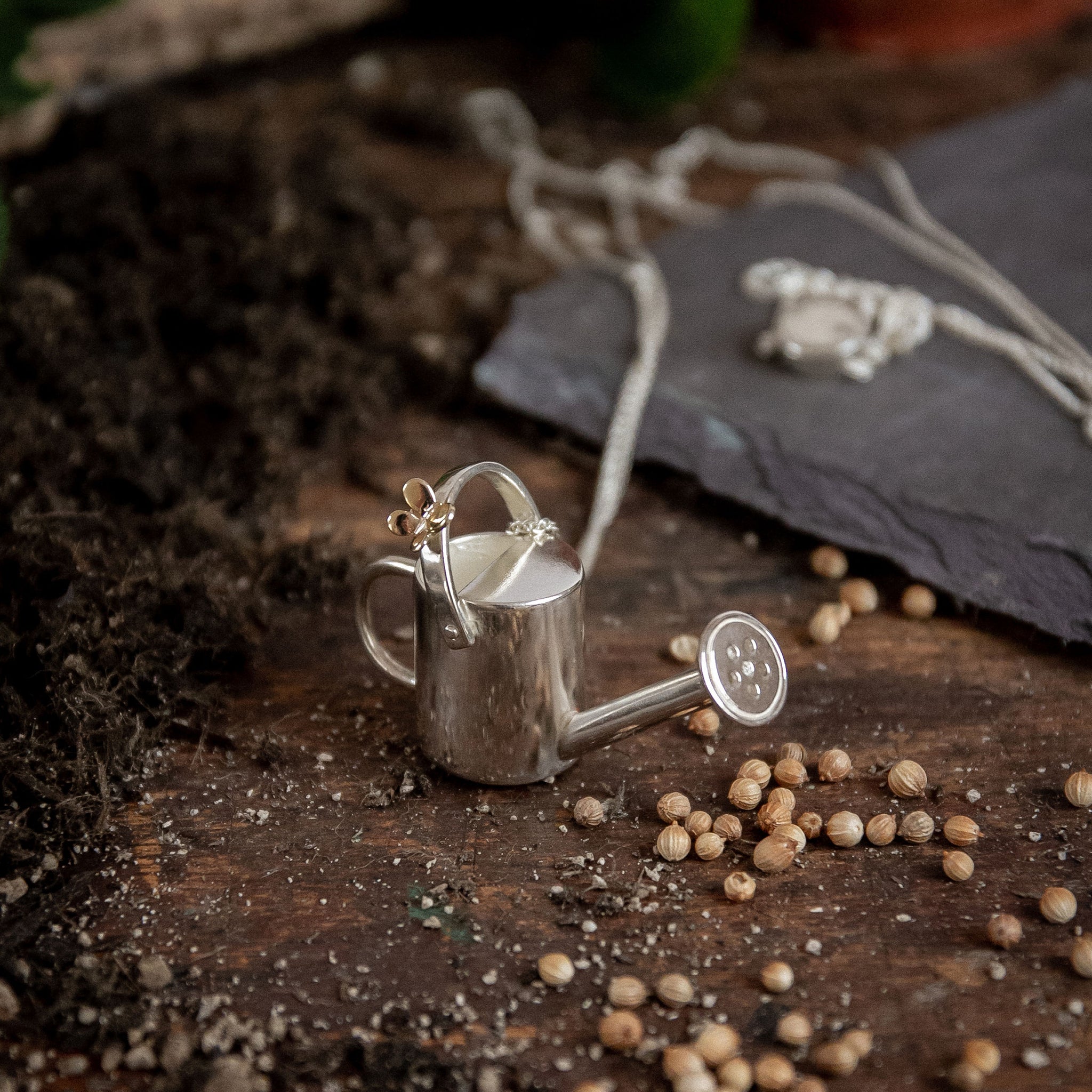 Ellen Lou Gardening Jewellery Waterfall Watering Can Necklace