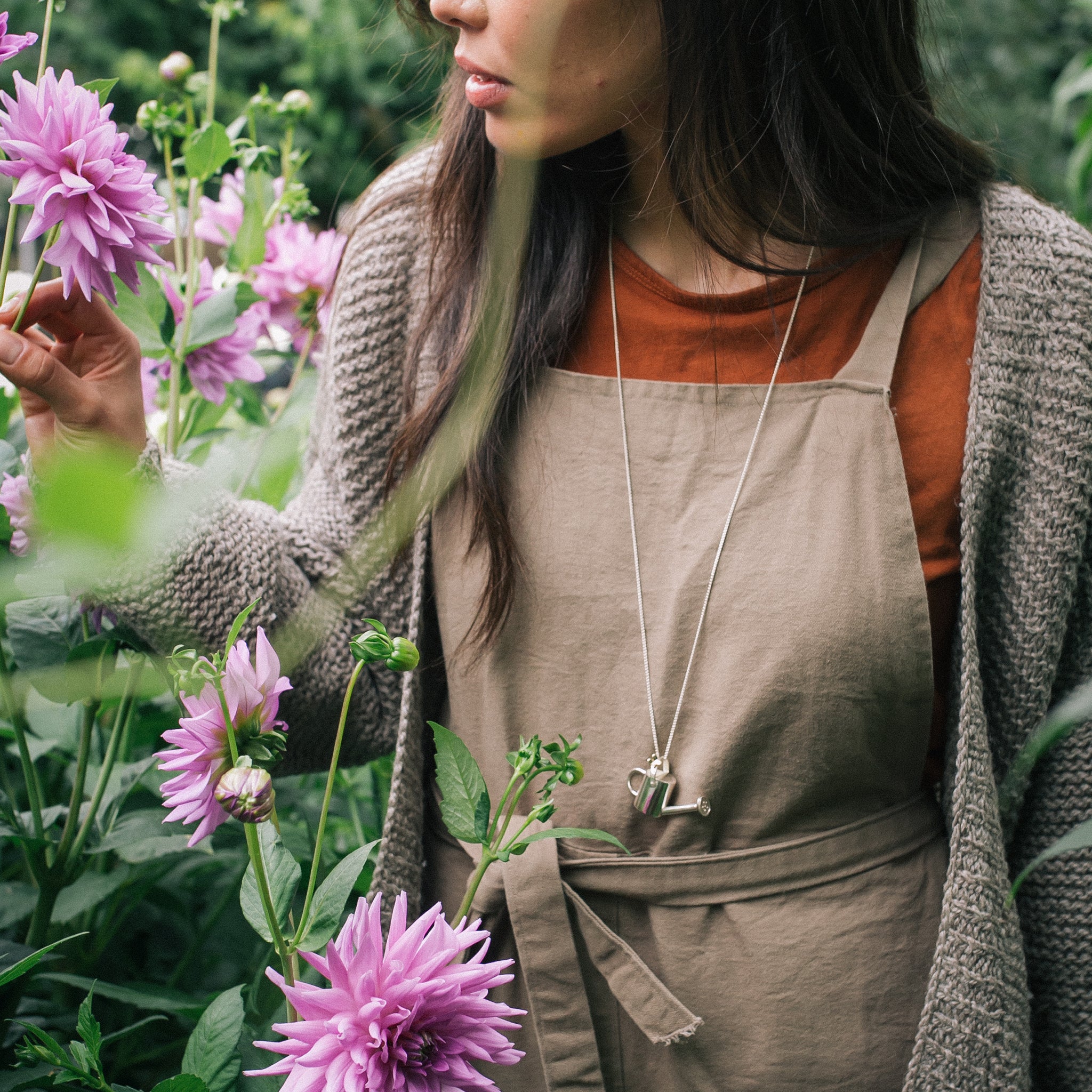 Ellen Lou Gardening Jewellery Waterfall Watering Can Necklace