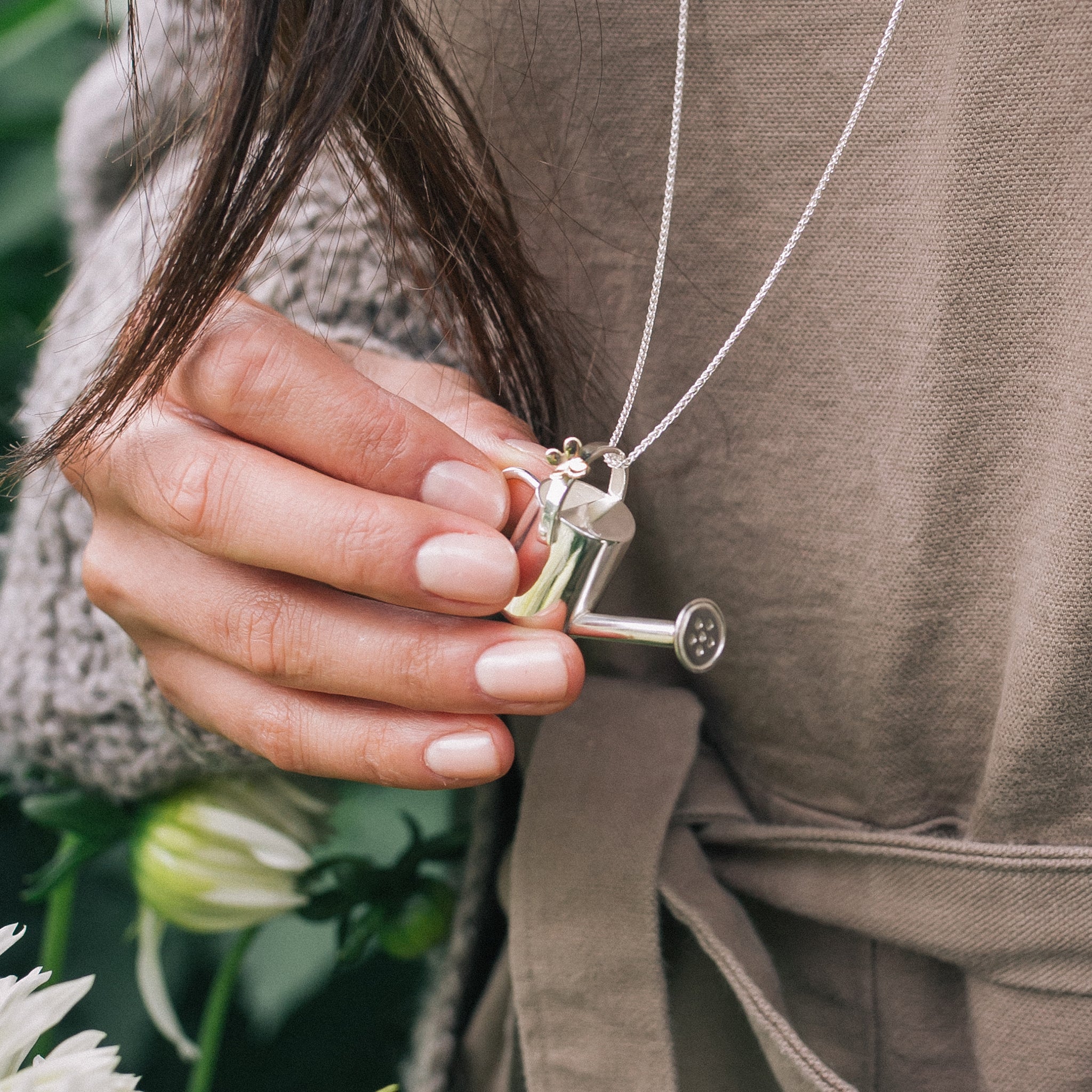 Ellen Lou Gardening Jewellery Waterfall Watering Can Necklace