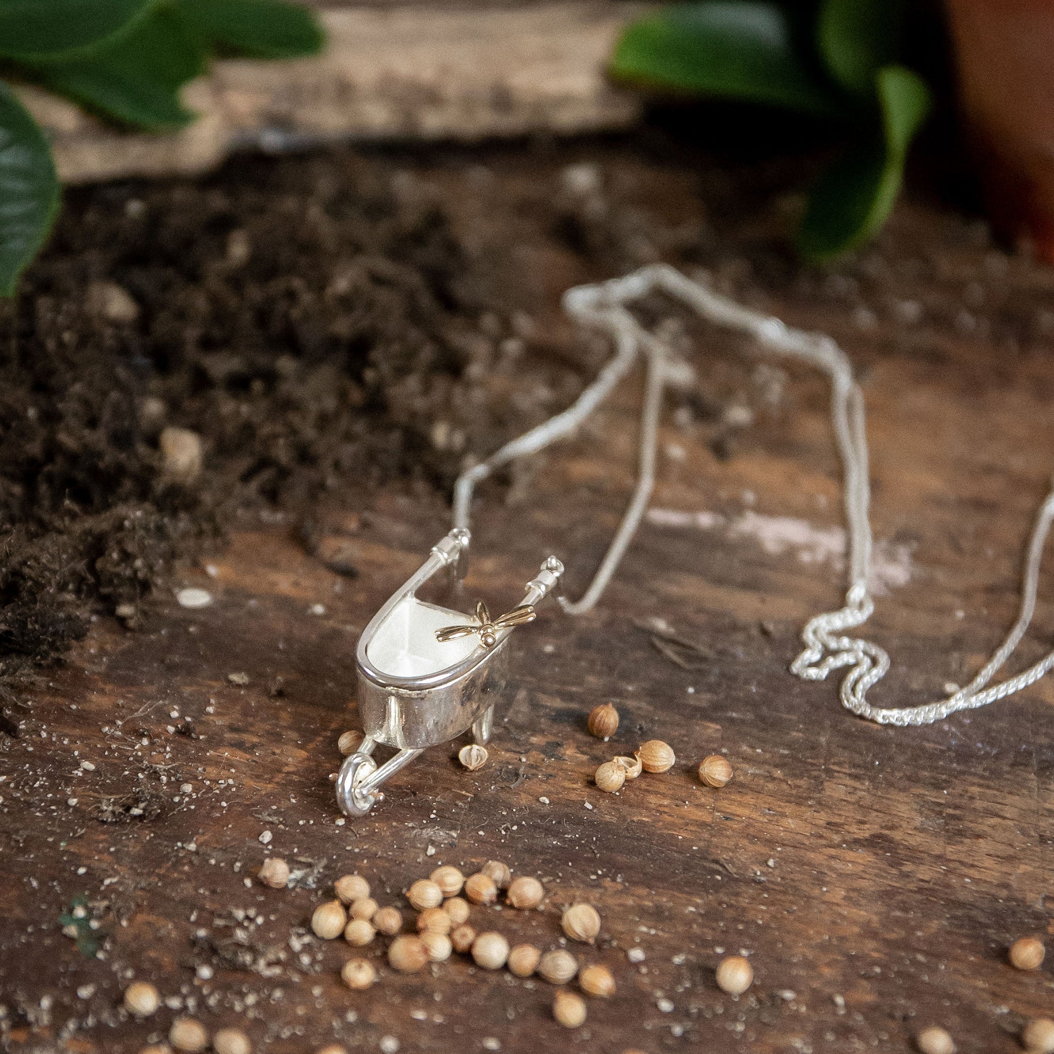 Ellen Lou Gardening Jewellery Wheelbarrow Necklace
